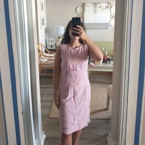 VINTAGE PINK AND RAINBOW TWEED TANK SHEATH DRESS WITH BOW 60s VIBES